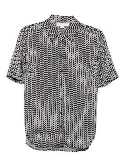 Michael Kors Mk2000 Logo-print Shirt In Black