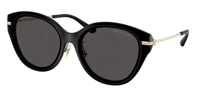 Michael Kors Tianjin Round-frame Sunglasses In Black