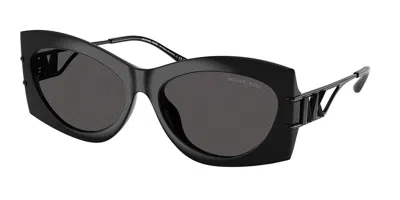 Michael Kors Navarra Grey Irregular Ladies Sunglasses Mk2235u 300587 57 In Black