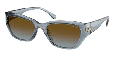 Michael Kors Mk2242d Pearl River Asian Fit 401413 Women's Sunglasses Blue Size 56 In Brown