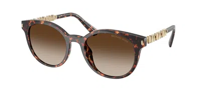 Michael Kors Mk2264u Pienza 300613 Women's Sunglasses Tortoiseshell Size 53 In Burgundy