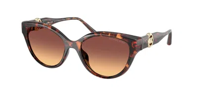 Michael Kors Mk2271u Nagoya 403178 Women's Sunglasses Tortoiseshell Size 53 In Gold