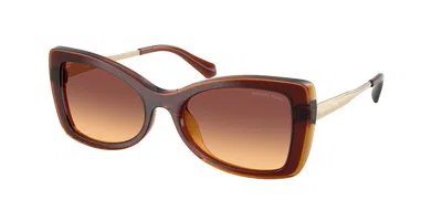 Michael Kors Mk2272u Malaga 311378 Women's Sunglasses Brown Size 53 In Burgundy
