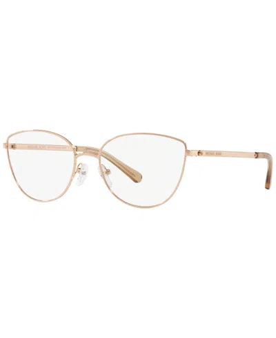 Michael Kors Mk3030 Women's Cat Eye Eyeglasses In Rose Gold-tone