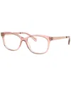 Michael Kors Mk4035 Ambrosine Women's Rectangle Eyeglasses In Transparent Mulberry