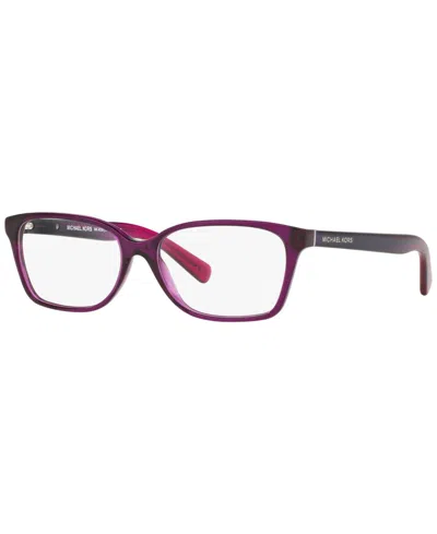Michael Kors Mk4039 Women's Rectangle Eyeglasses In Trans Purp