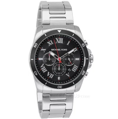 Pre-owned Michael Kors Mk8802 Alek Black Dial Silver Stainless Steel Bracelet Mens Watch