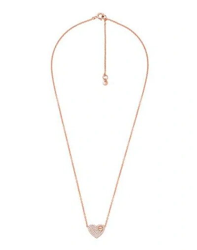 Michael Kors Mkc1528an791 Woman Necklace Rose Gold Size - 925/1000 Silver, Crystal