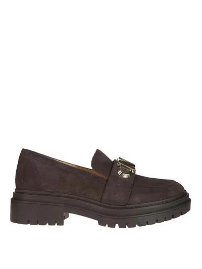 Michael Kors Parker Suede Loafers In Brown