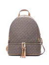 Michael Kors Rhea Coated Fabric Monogram Backpack In Brown