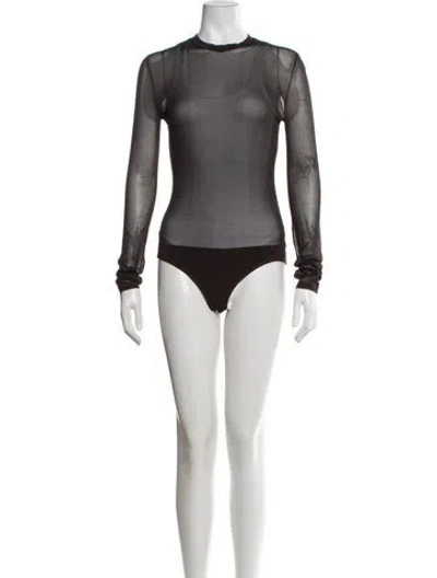 Pre-owned Michael Kors Mock Neck Long Sleeve Bodysuit In Grey