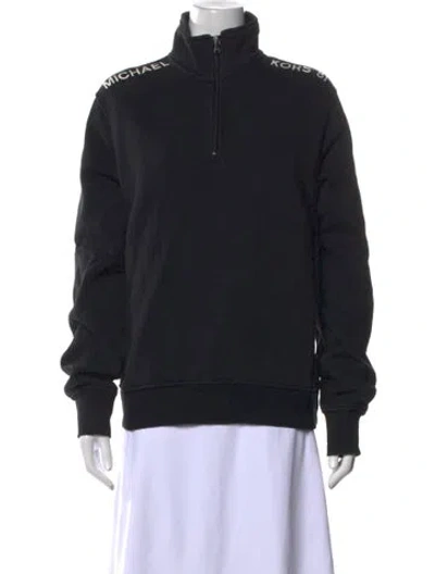 Pre-owned Michael Kors Mock Neck Long Sleeve Sweatshirt In Black