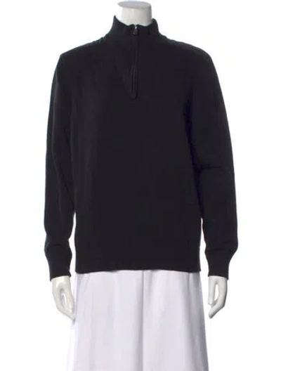 Pre-owned Michael Kors Mock Neck Long Sleeve Sweatshirt In Black
