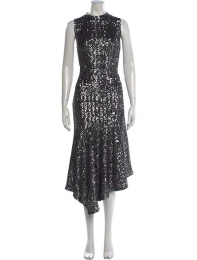 Pre-owned Michael Kors Mock Neck Midi Length Dress In Multi