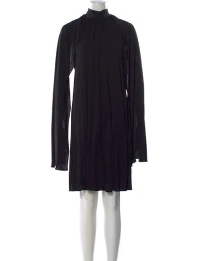 Pre-owned Michael Kors Mock Neck Mini Dress In Black