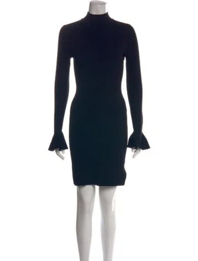 Pre-owned Michael Kors Mock Neck Mini Dress In Blue