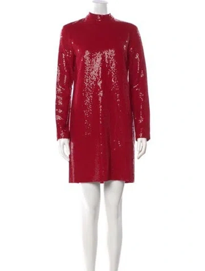 Pre-owned Michael Kors Mock Neck Mini Dress In Red