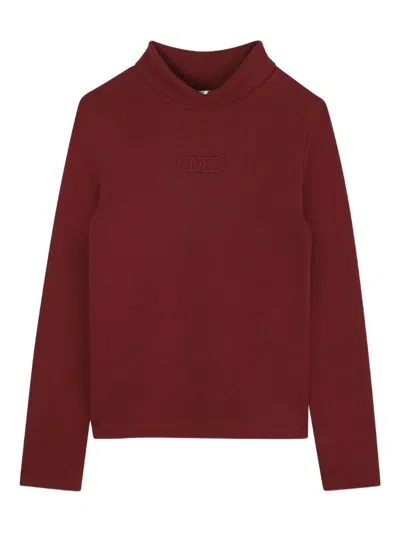 Michael Kors Kids' Mock-neck Ribbed Top In Red