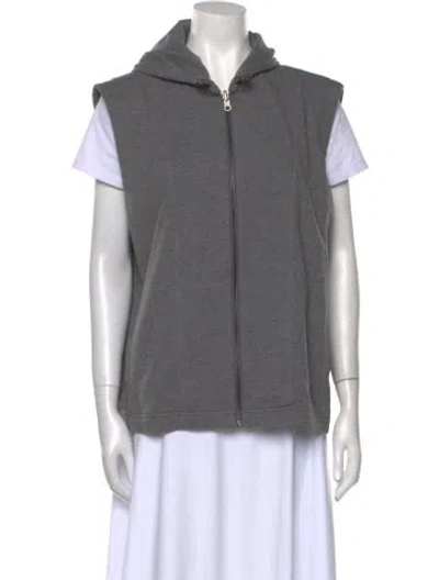 Pre-owned Michael Kors Mock Neck Short Sleeve Sweatshirt In Gray