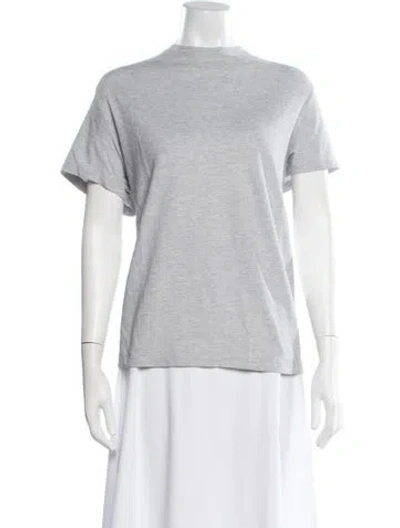 Pre-owned Michael Kors Mock Neck Short Sleeve T-shirt In Gray