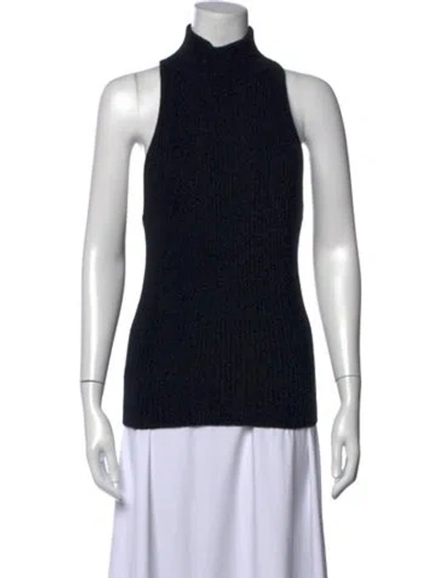 Pre-owned Michael Kors Mock Neck Sleeveless Top In Black