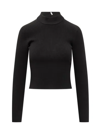 Michael Kors Mock Nk Rib Sweater In Black