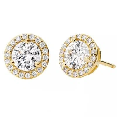 Michael Kors Women's Sterling Silver Pave Studs In Gold