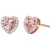 Michael Kors 14k Rose Gold-plated Sterling Silver Crystal Heart Halo Drop Earrings