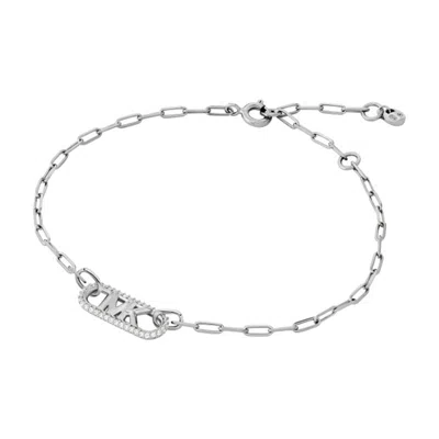 Michael Kors Sterling Silver Pave Empire Link Chain Bracelet