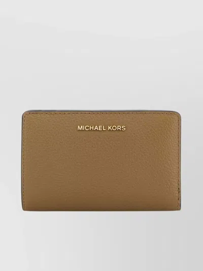 Michael Kors Modern Fold-over Leather Wallet Design In Brown