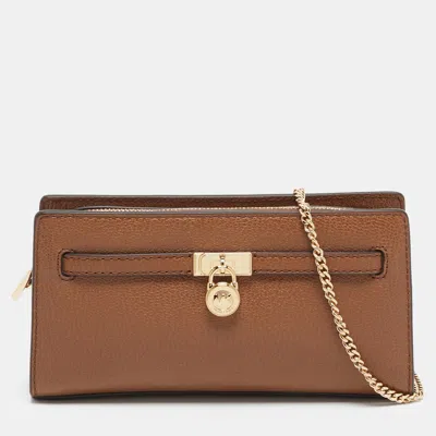 Pre-owned Michael Kors Moderne Extra Small Brown Leather Shoulder Bag