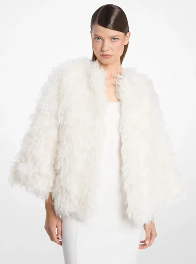 Michael Kors Mohair Blend Jacket In Natural In Neutral