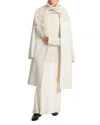 Michael Kors Double Breasted Wool Coat With Mohair Collar In Ivory