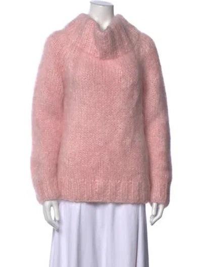 Pre-owned Michael Kors Mohair Mock Neck Sweater In Pink