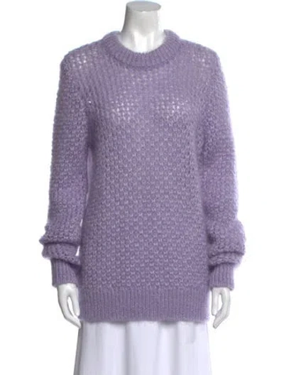 Pre-owned Michael Kors Mohair Mock Neck Sweater In Purple