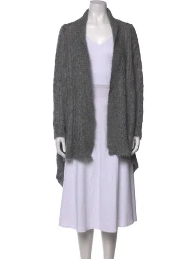 Pre-owned Michael Kors Mohair Open Front Sweater In Grey