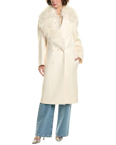 MICHAEL KORS MOHAIR-TRIM WOOL COAT
