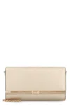 Michael Kors Mona Logo-plaque Clutch Bag In Gold
