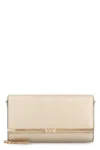 Michael Kors Mona Logo-plaque Clutch Bag In Gold