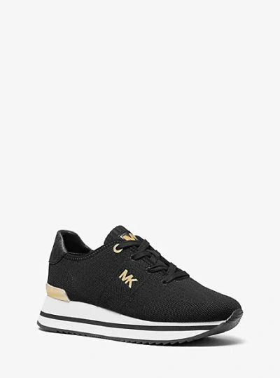 Michael Kors Monique Knit Trainer In Black