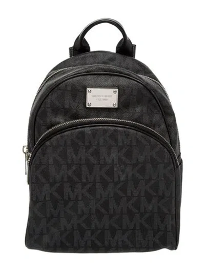 Pre-owned Michael Kors Monogram Backpack In Black