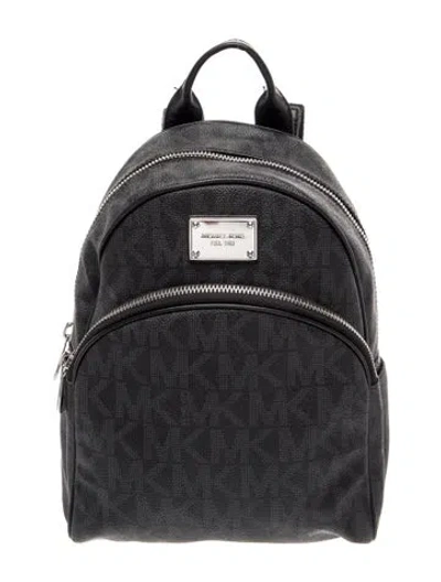 Pre-owned Michael Kors Monogram Backpack In Black