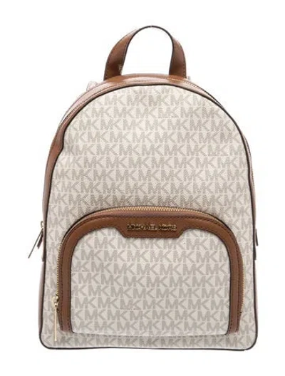 Pre-owned Michael Kors Monogram Backpack In Neutral