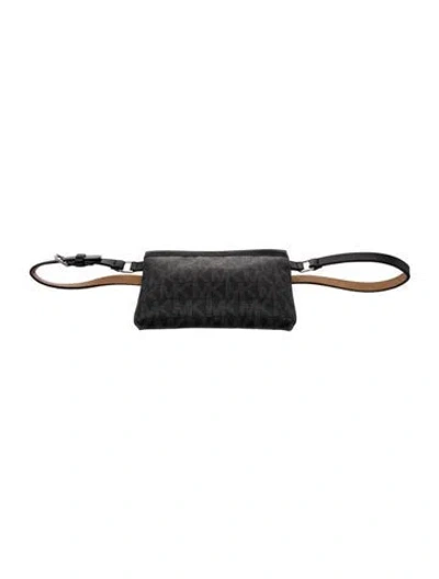 Pre-owned Michael Kors Monogram Belt Bag In Black
