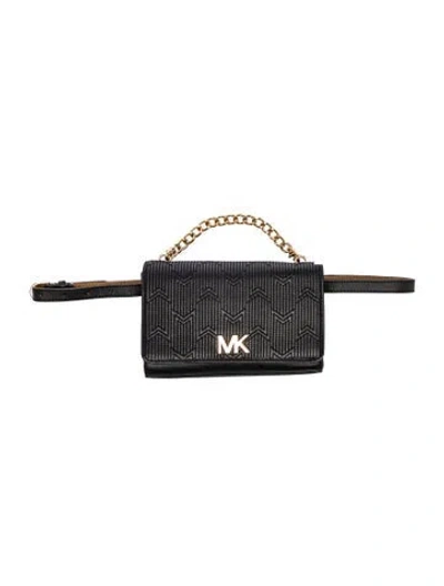 Pre-owned Michael Kors Monogram Belt Bag In Black