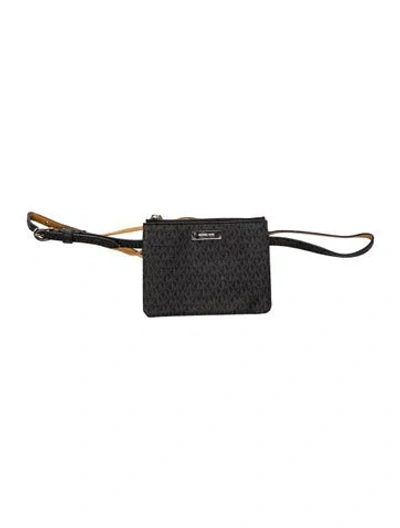 Pre-owned Michael Kors Monogram Belt Bag In Black