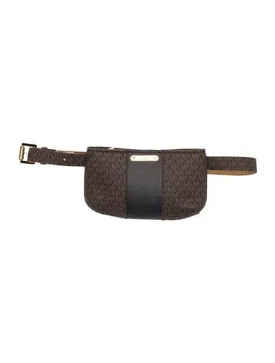 Pre-owned Michael Kors Monogram Belt Bag In Brown