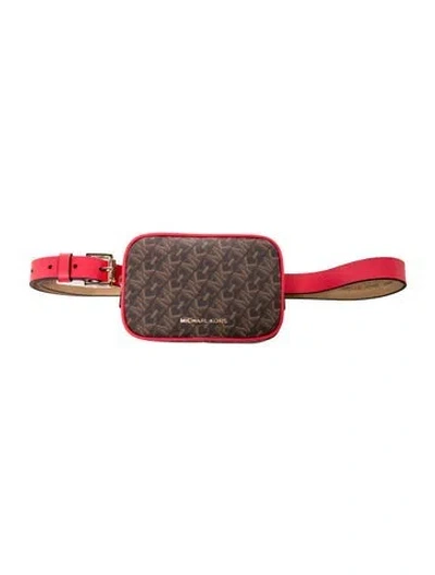 Pre-owned Michael Kors Monogram Belt Bag W/ Tags In Brown