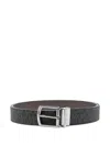Michael Kors Adjustable Reversible Logo Belt With Punched Holes In Black