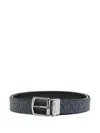 Michael Kors Adjustable Reversible Logo Belt With Punched Holes In Blue